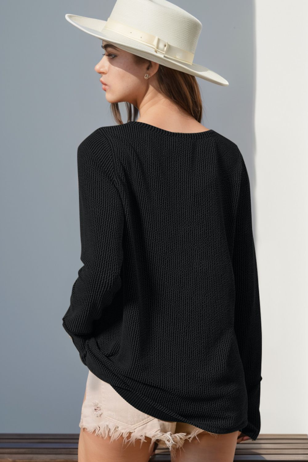 Long Sleeve T-Shirt Notched Thumbhole
