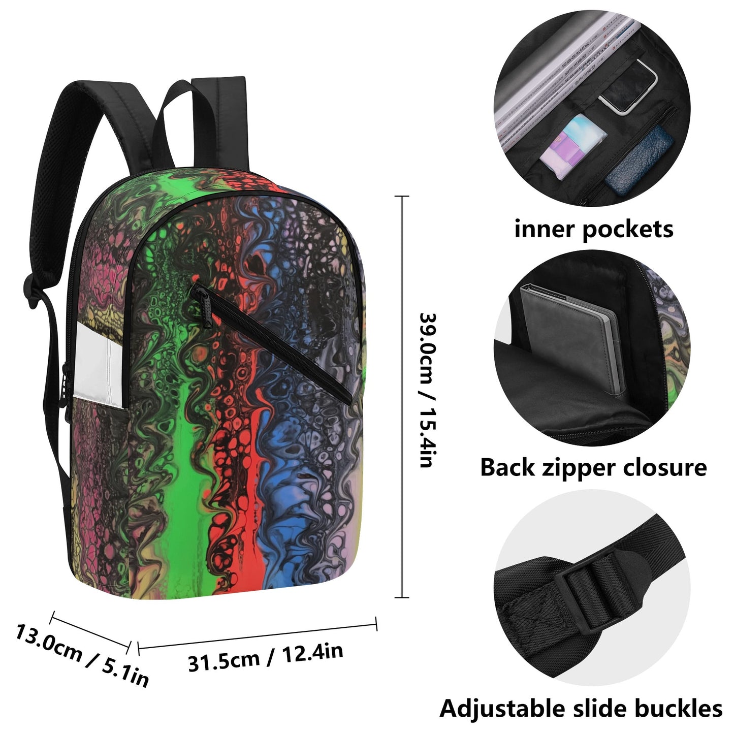 Lalola Boutique Branded Half Print Laptop Backpack