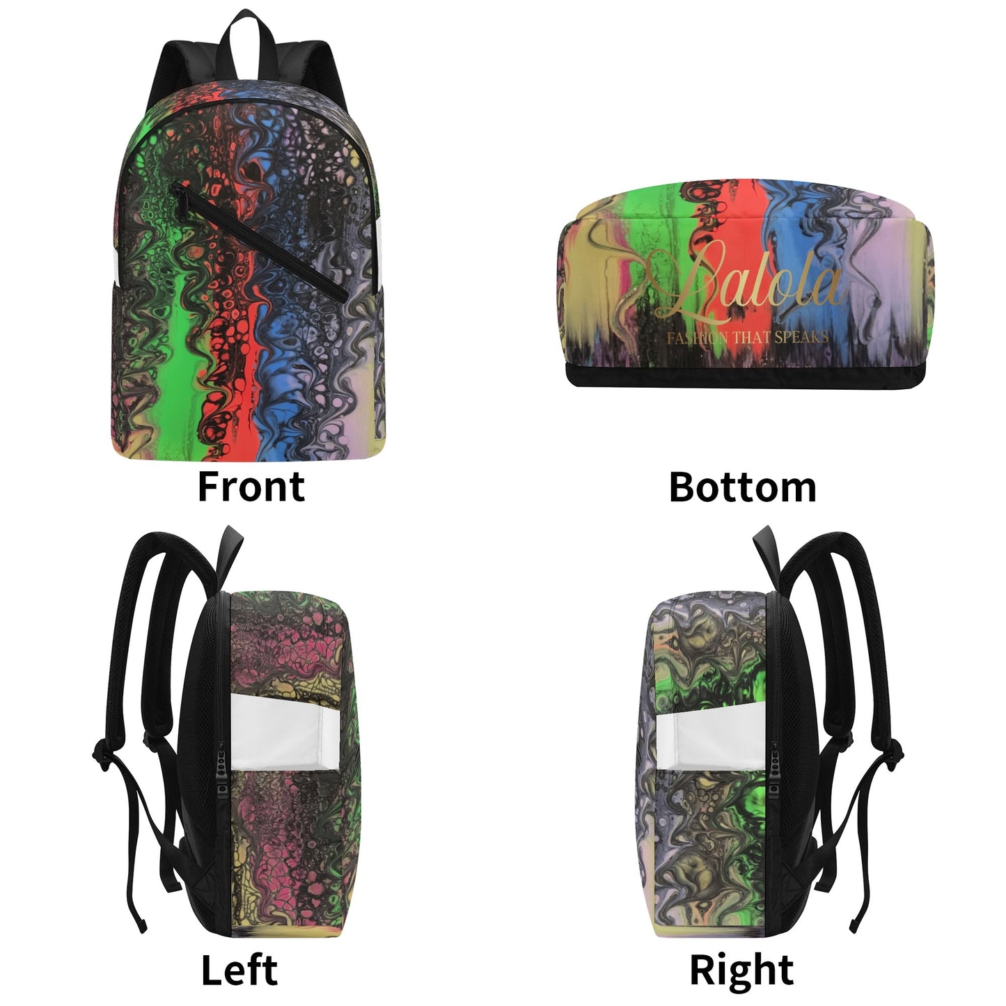 Lalola Boutique Branded Half Print Laptop Backpack