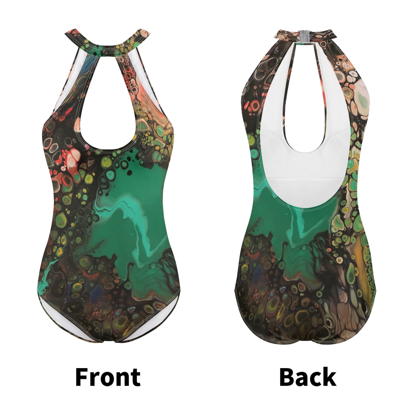 HooArt *Art U Wear* Womens One Piece Swimsuit Sexy Green Dream