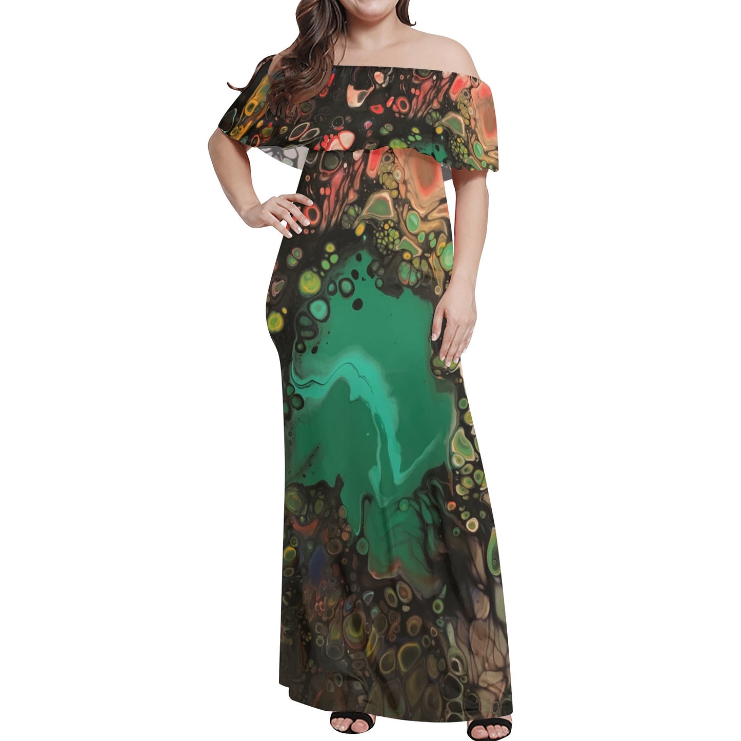 Lalola *Art U Wear* Womens Off The Shoulder Wrap Long Dress