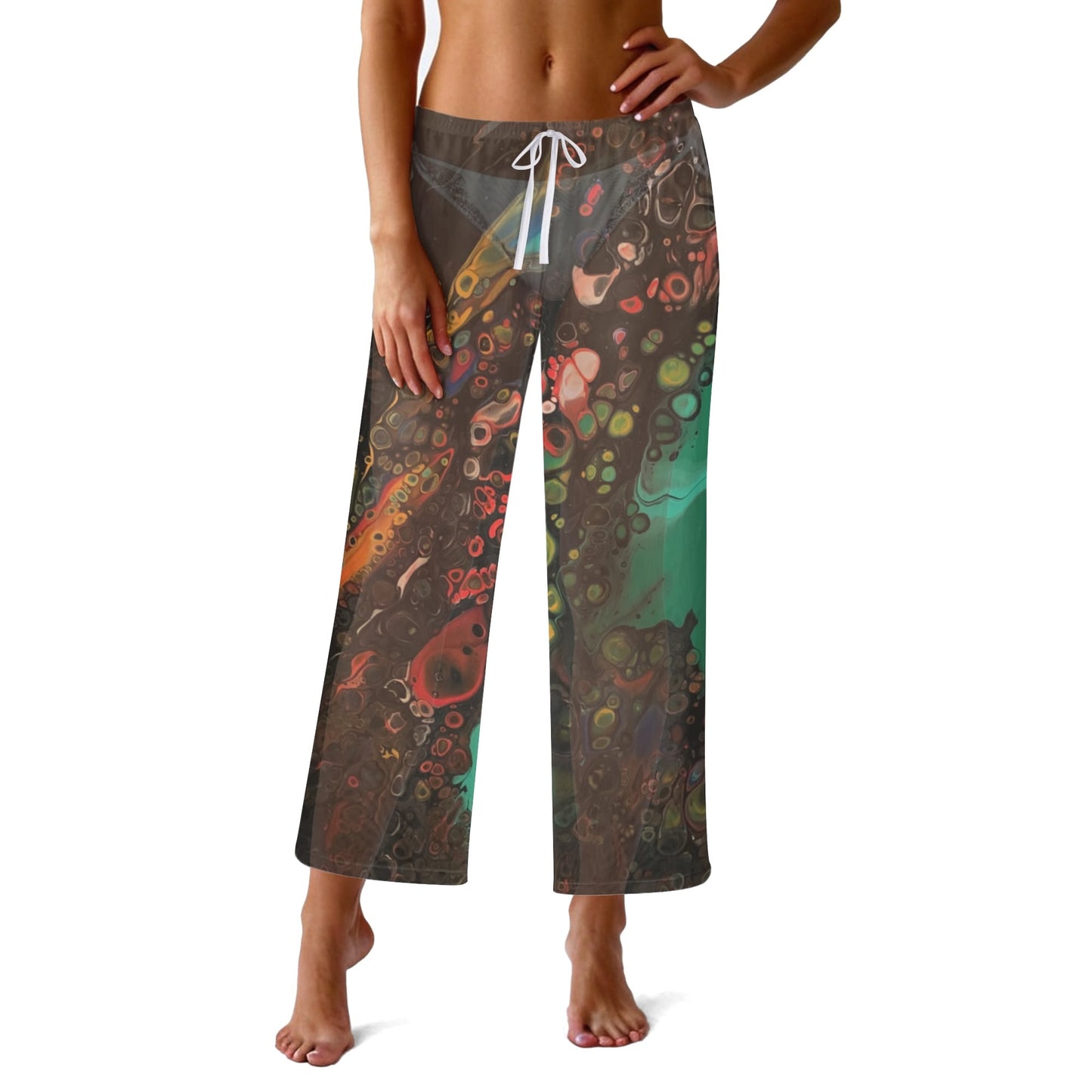 Lalola *Art U Wear* Womens See Through Cover up Straight Leg Pants