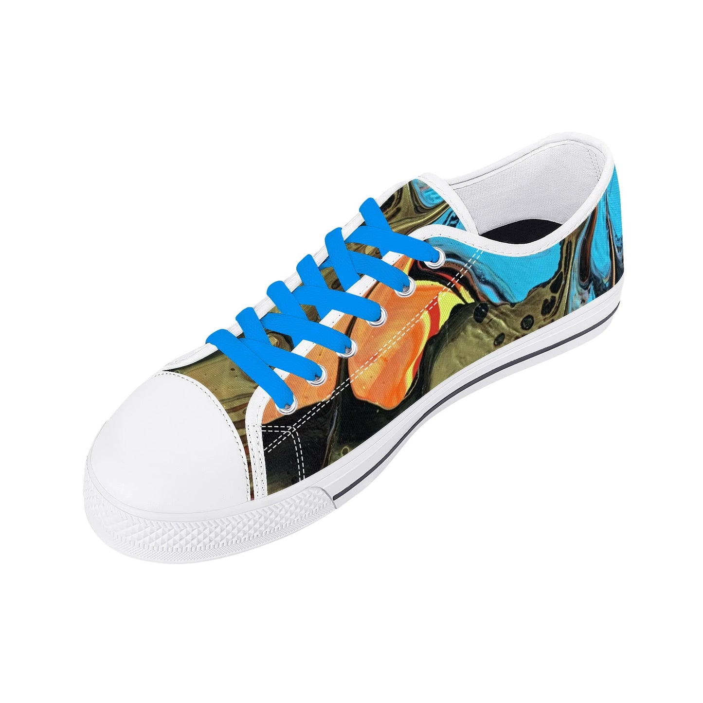 Lalola Branded Art U Wear, UNIQUE Womens Low Top Canvas Shoes, Black Branded