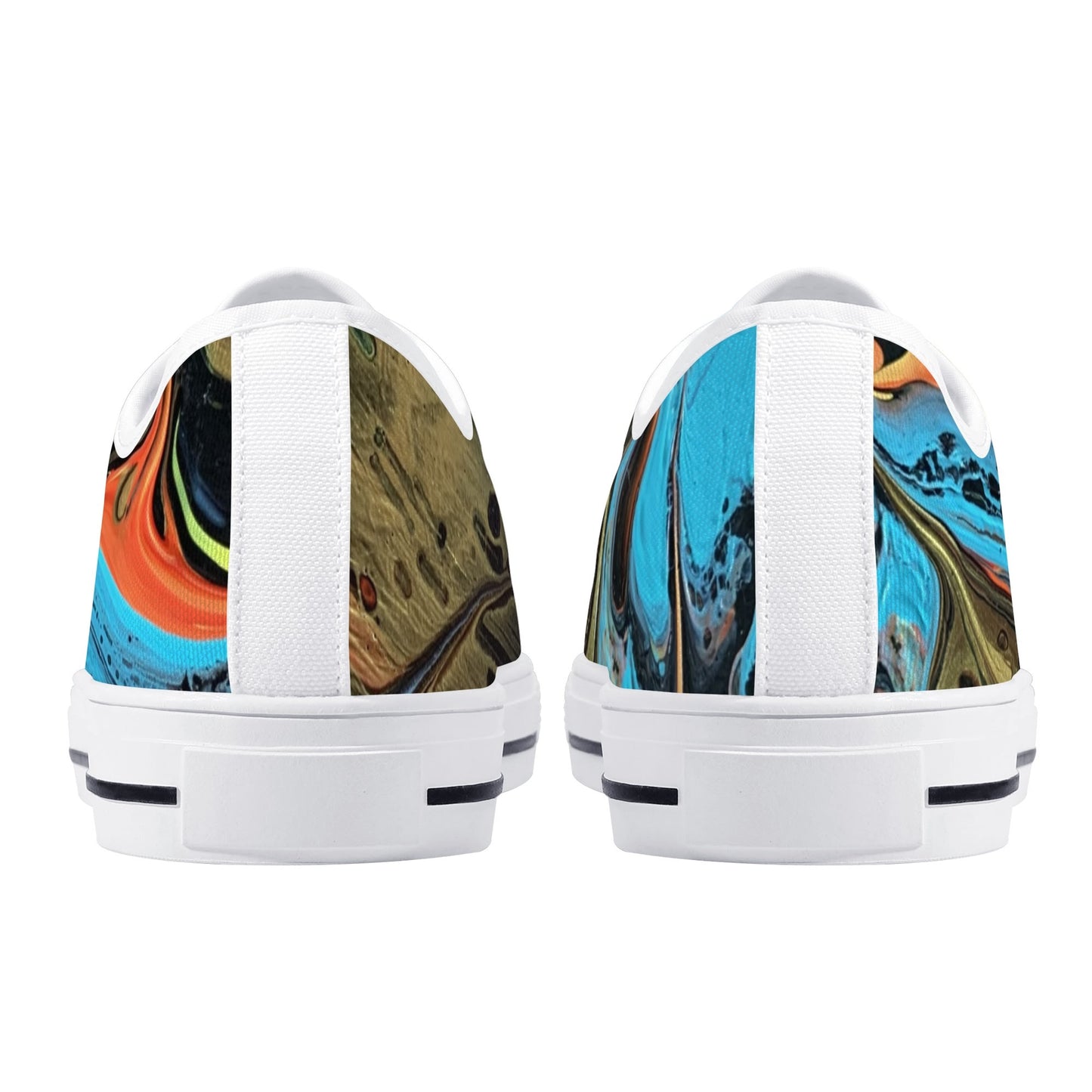 Lalola Branded Art U Wear, UNIQUE Womens Low Top Canvas Shoes, Black Branded