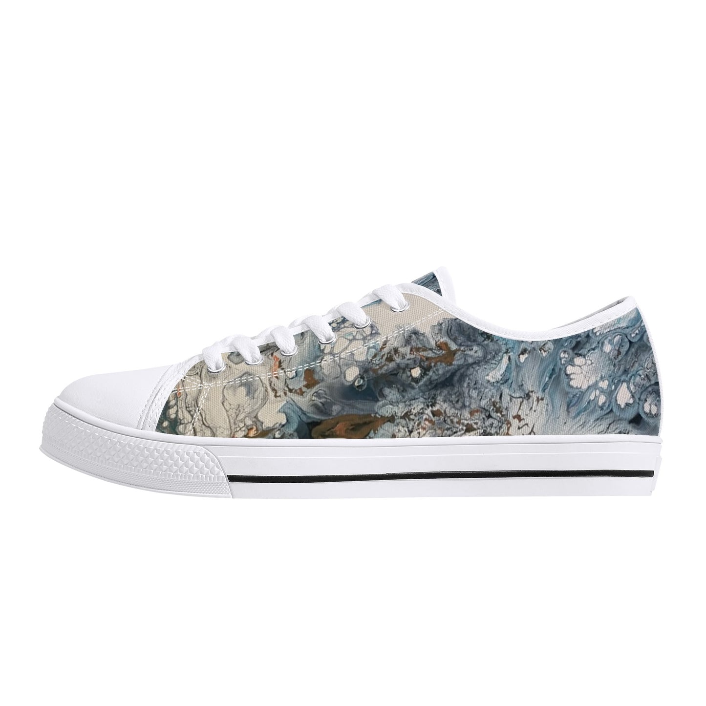 Lalola Branded Art U Wear, UNIQUE Womens Low Top Canvas Shoes, Black HooArt Branded