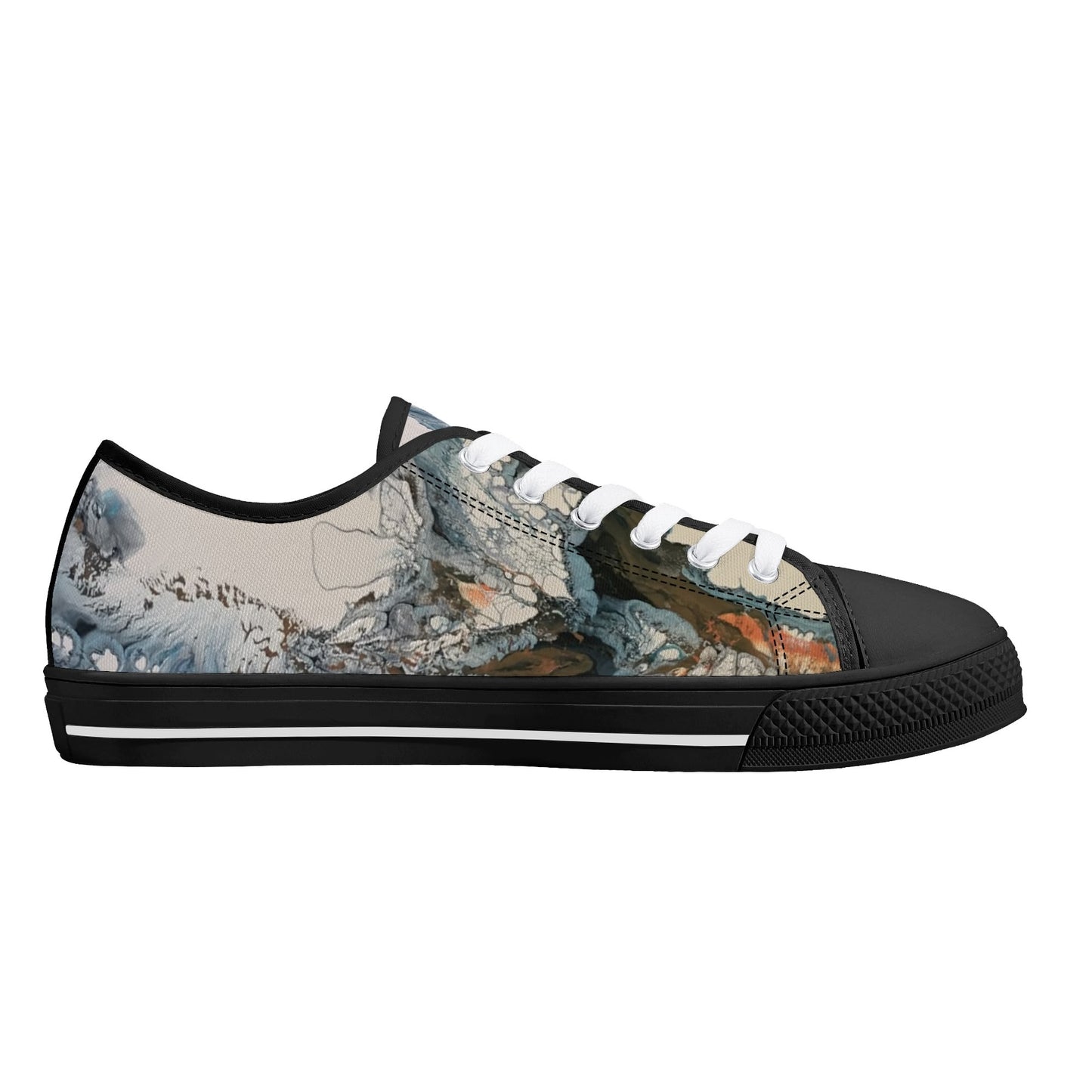 Lalola Branded Art U Wear, UNIQUE Womens Low Top Canvas Shoes, Black HooArt Branded