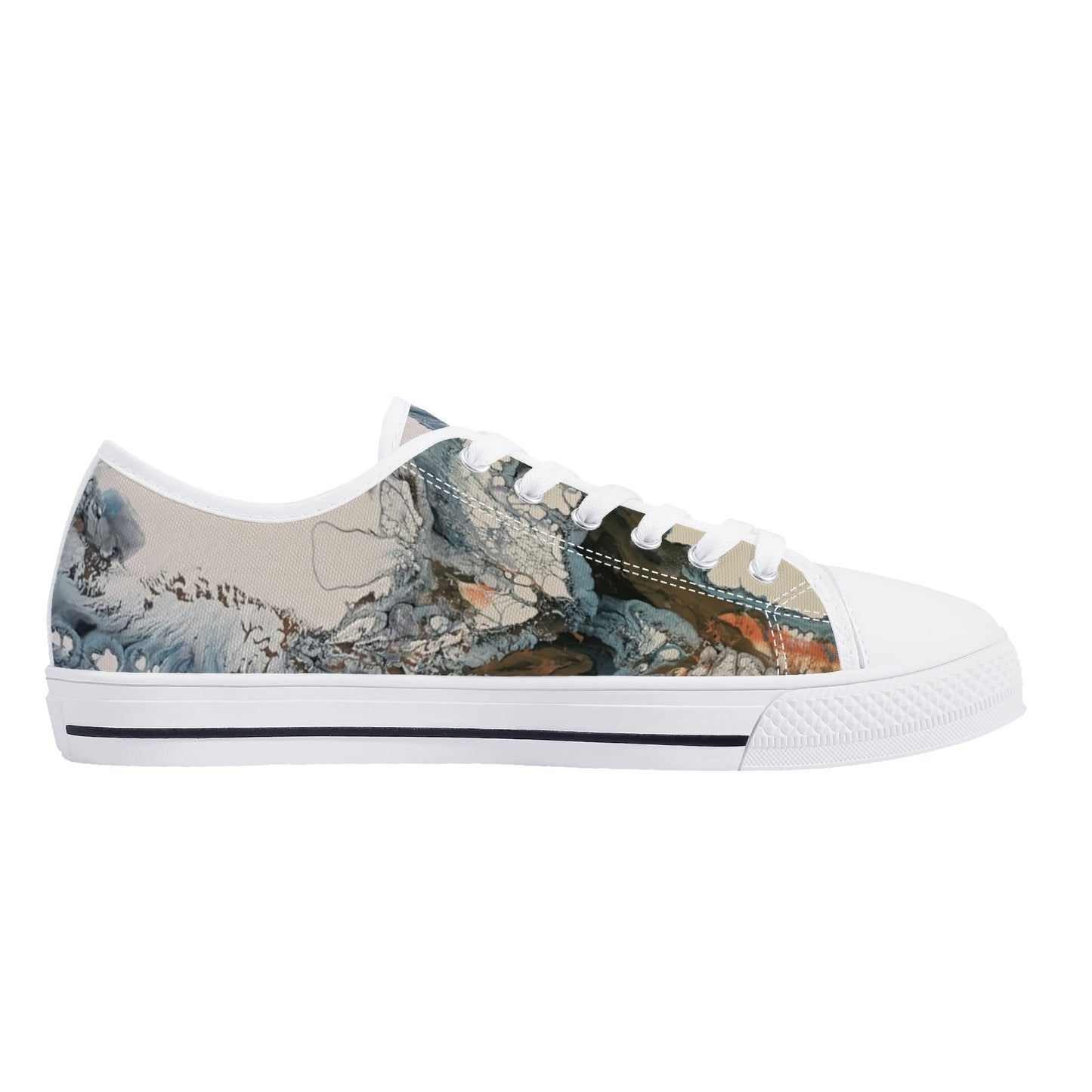 Lalola Branded Art U Wear, UNIQUE Womens Low Top Canvas Shoes, Black HooArt Branded