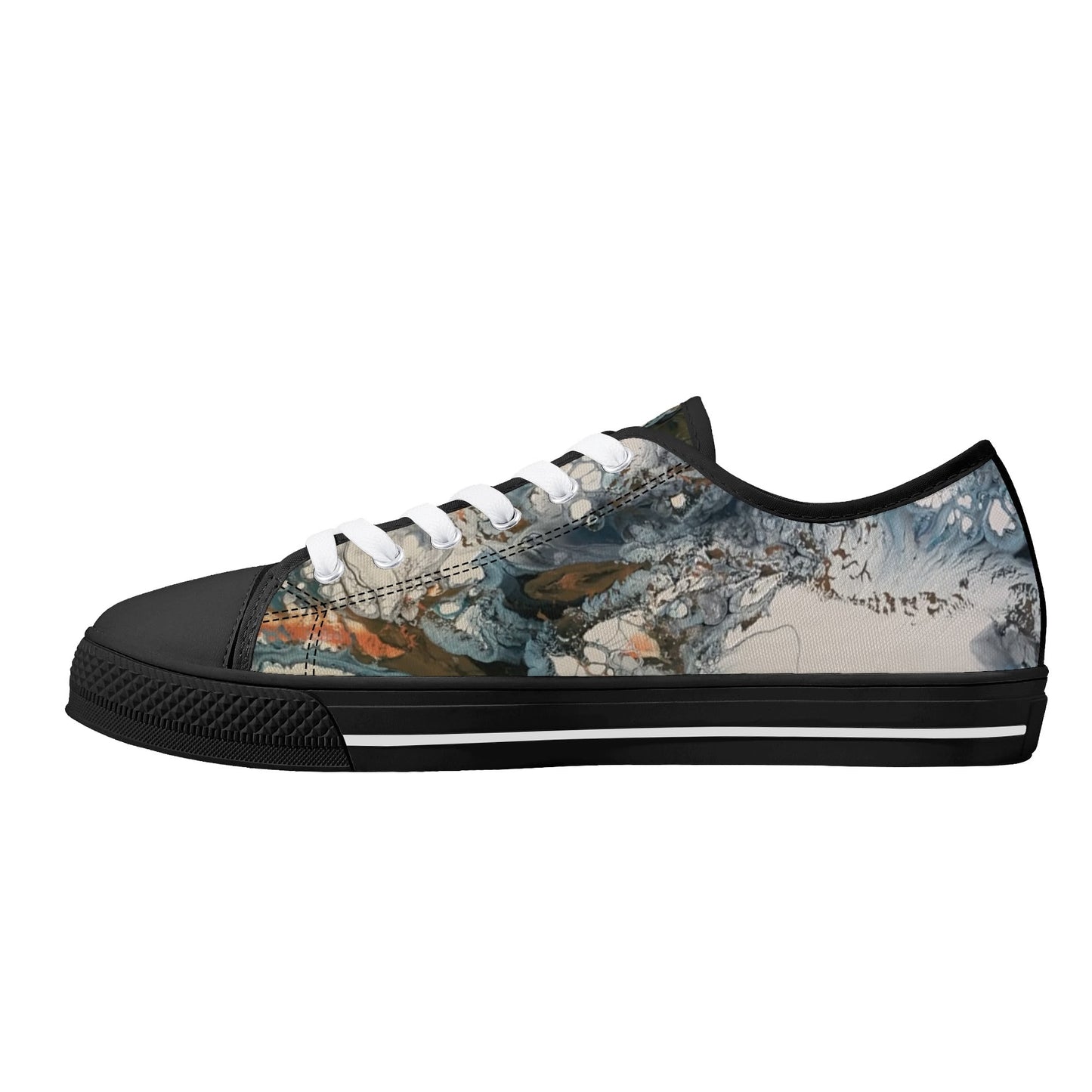 Lalola Branded Art U Wear, UNIQUE Womens Low Top Canvas Shoes, Black HooArt Branded