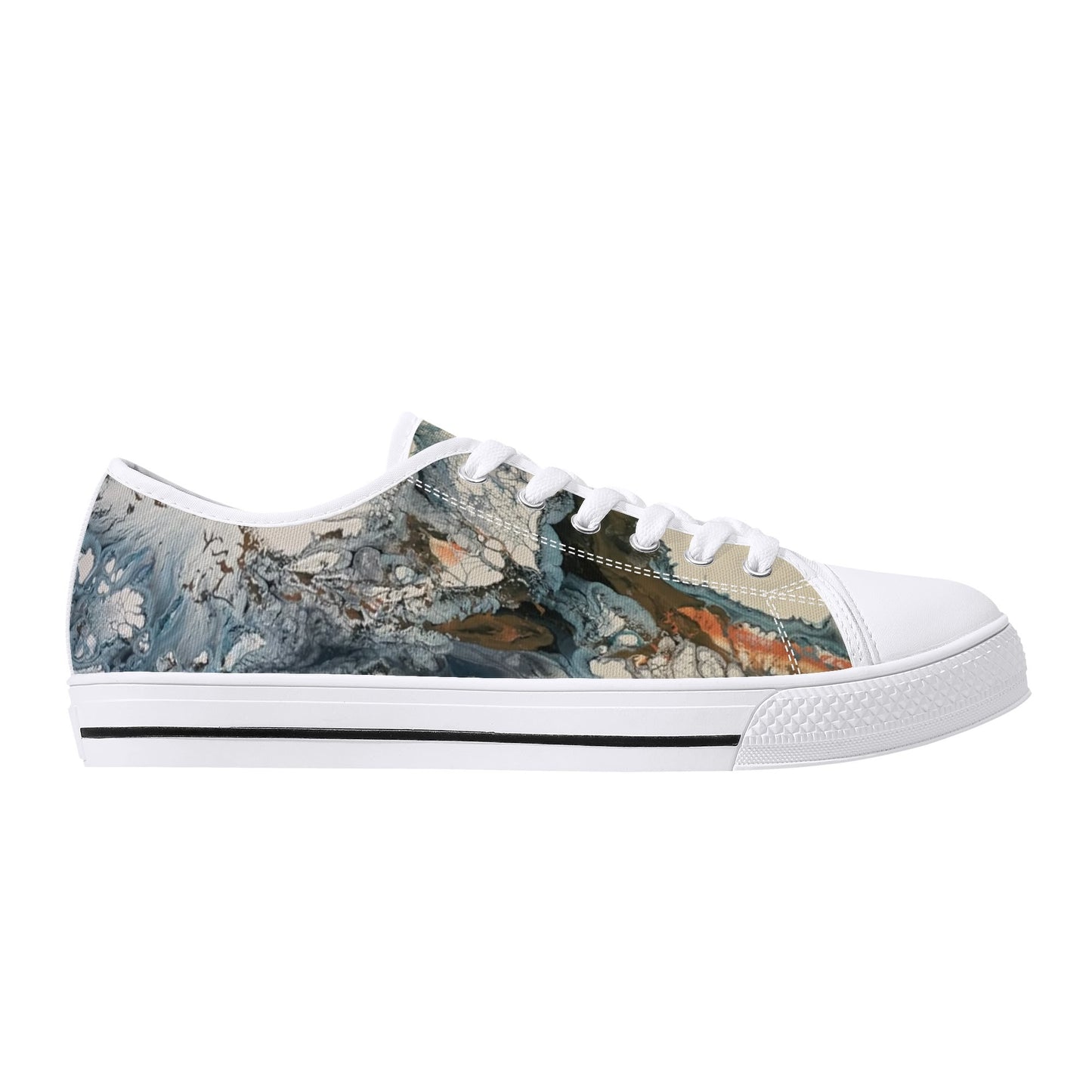Lalola Branded Art U Wear, UNIQUE Womens Low Top Canvas Shoes, Black HooArt Branded