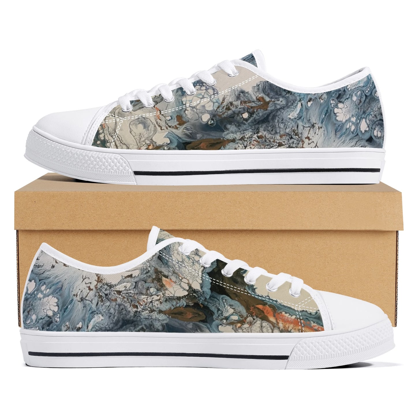 Lalola Branded Art U Wear, UNIQUE Womens Low Top Canvas Shoes, Black HooArt Branded
