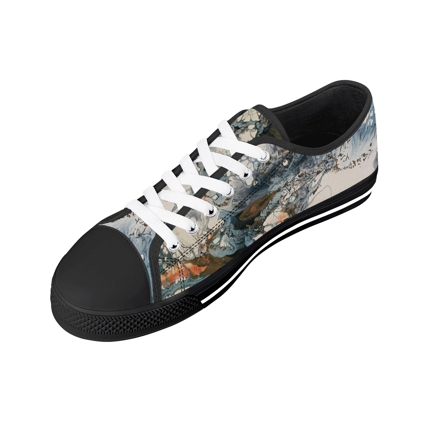 Lalola Branded Art U Wear, UNIQUE Womens Low Top Canvas Shoes, Black HooArt Branded