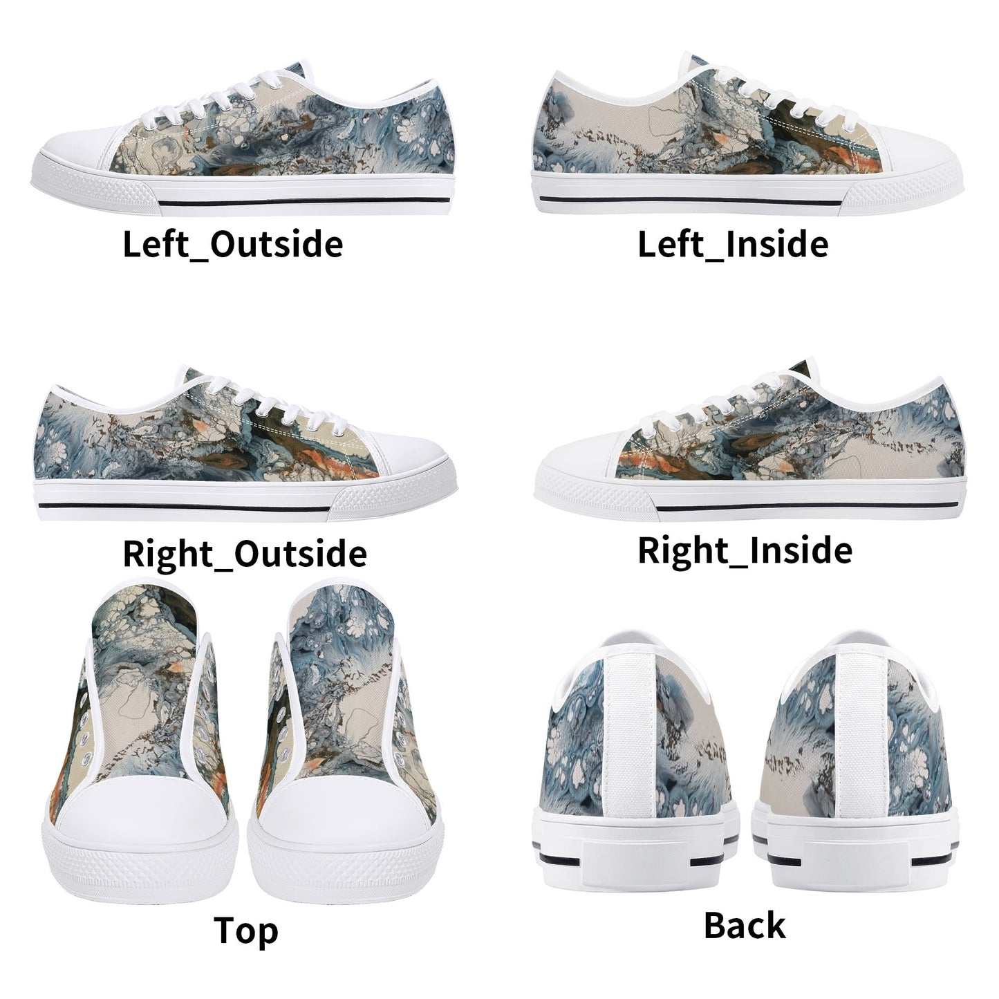 Lalola Branded Art U Wear, UNIQUE Womens Low Top Canvas Shoes, Black HooArt Branded