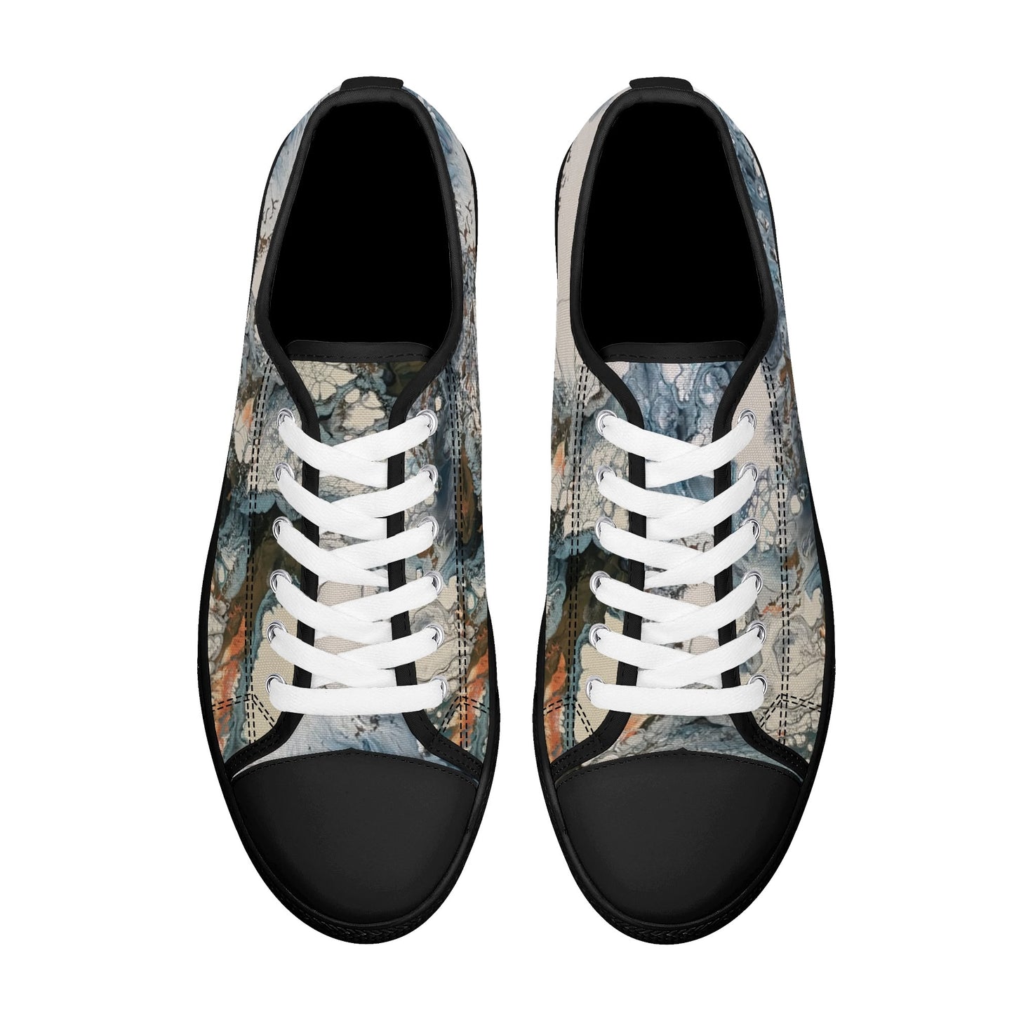 Lalola Branded Art U Wear, UNIQUE Womens Low Top Canvas Shoes, Black HooArt Branded