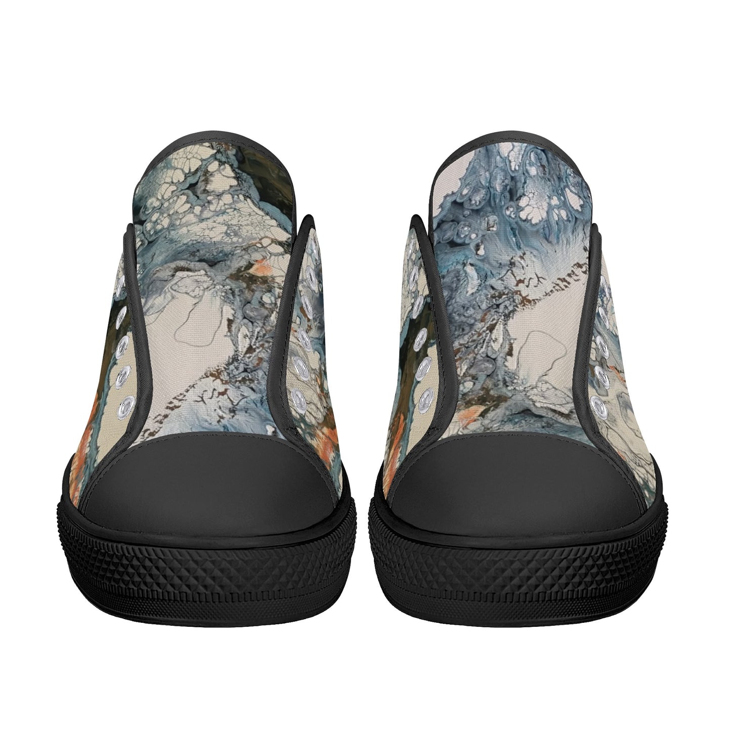 Lalola Branded Art U Wear, UNIQUE Womens Low Top Canvas Shoes, Black HooArt Branded