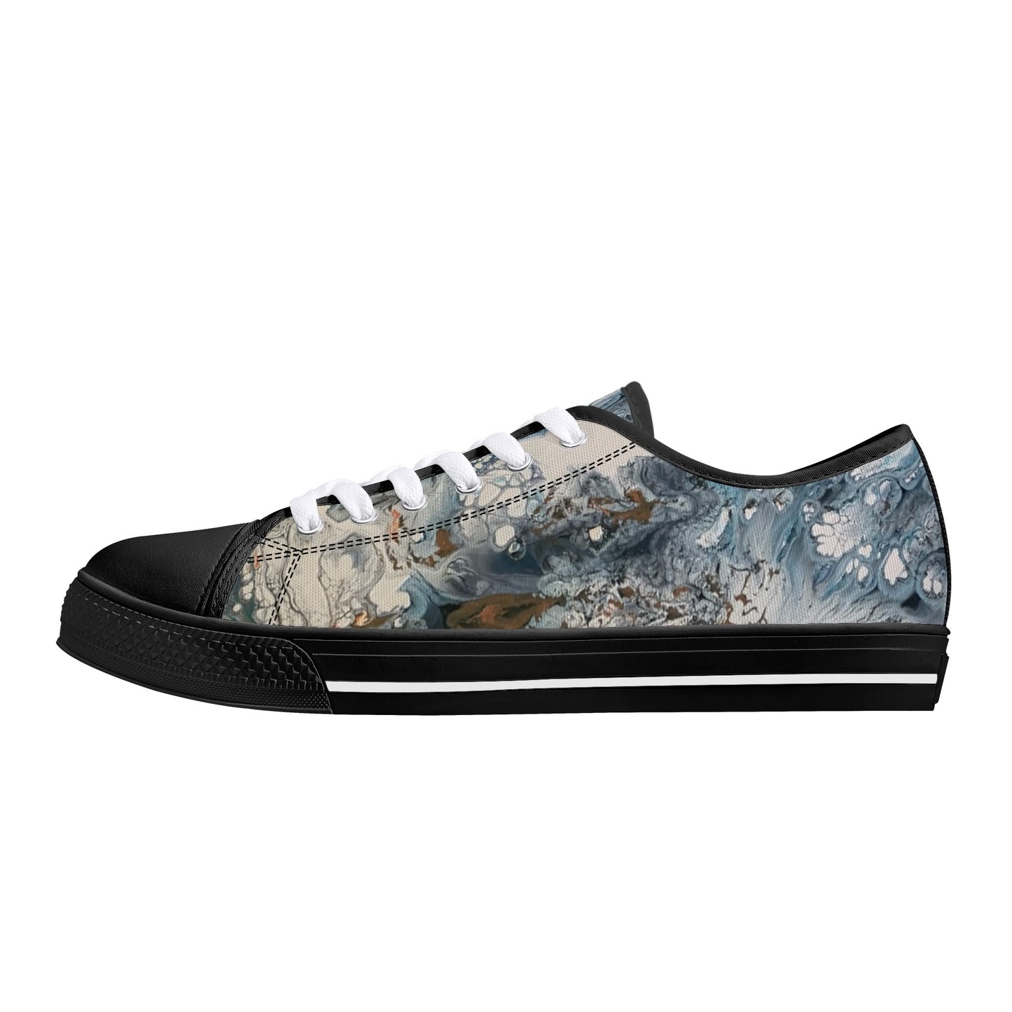Lalola Branded Art U Wear, UNIQUE Womens Low Top Canvas Shoes, Black HooArt Branded