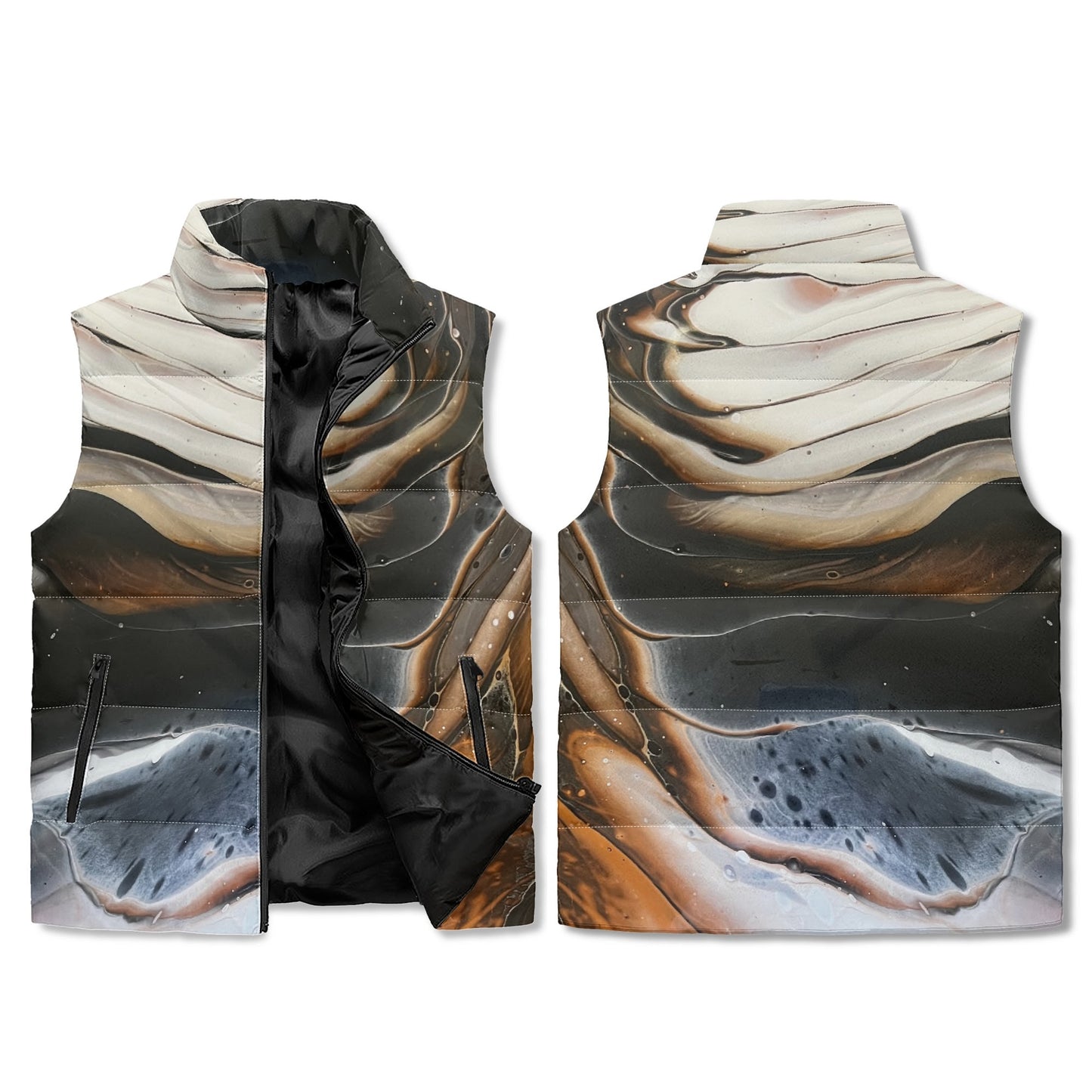 HooArt *Art U Wear* Zip Up Puffer Vest, Neutrals