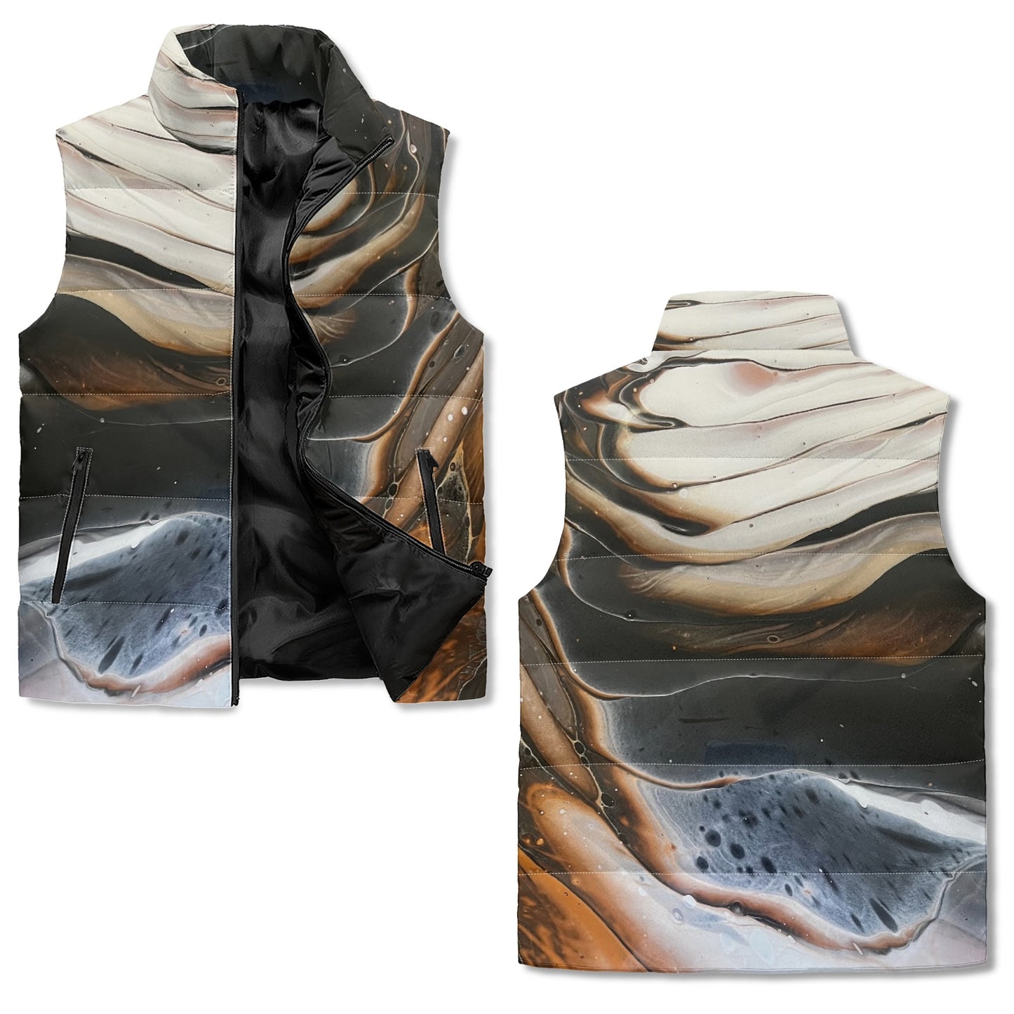 HooArt *Art U Wear* Zip Up Puffer Vest, Neutrals