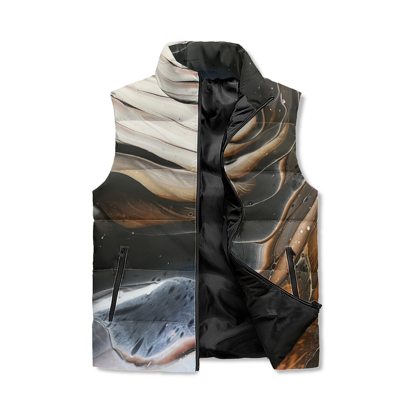 HooArt *Art U Wear* Zip Up Puffer Vest, Neutrals