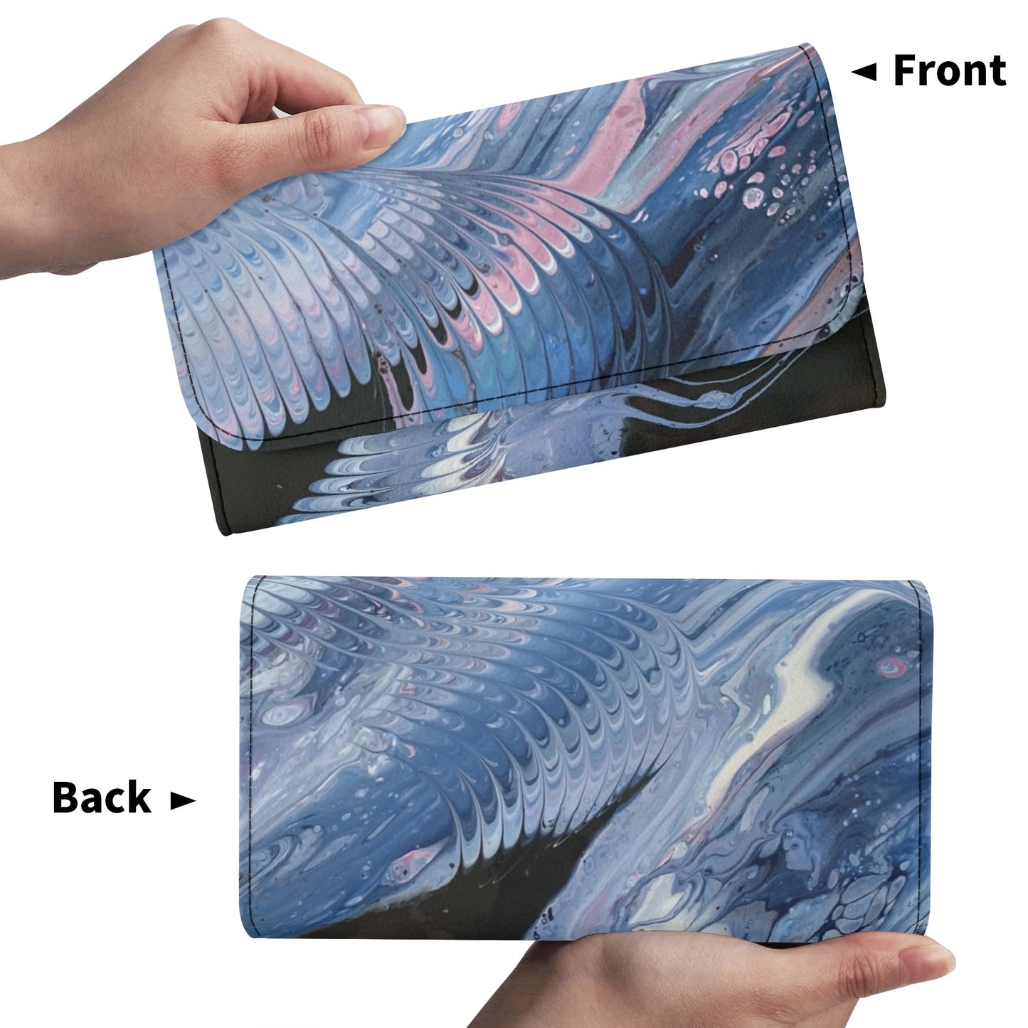 HooArt *Art U Wear* Durable Trifold Vegan Leather Clutch