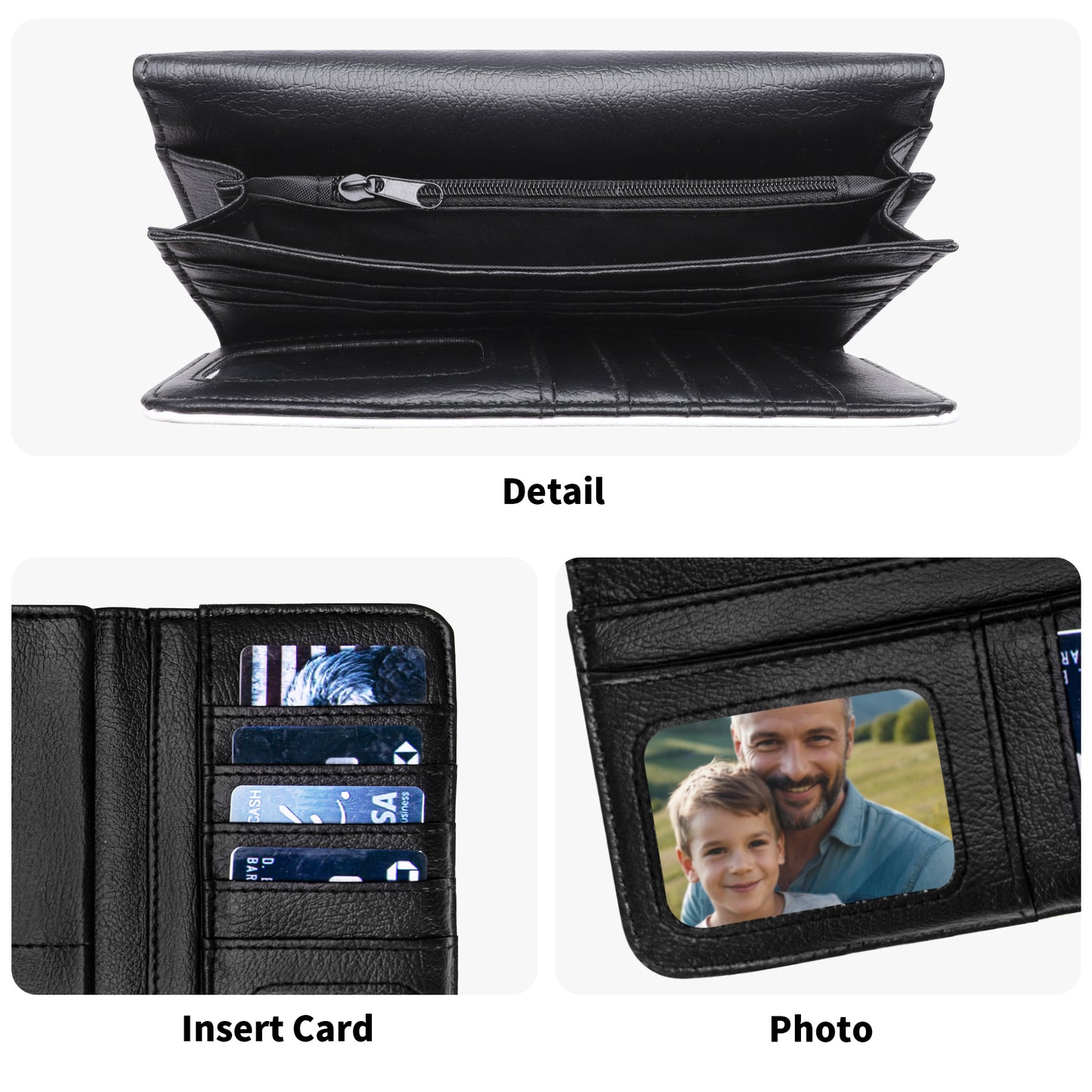 HooArt *Art U Wear* Durable Trifold Vegan Leather Clutch
