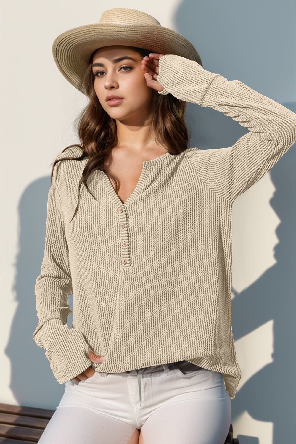Long Sleeve T-Shirt Notched Thumbhole