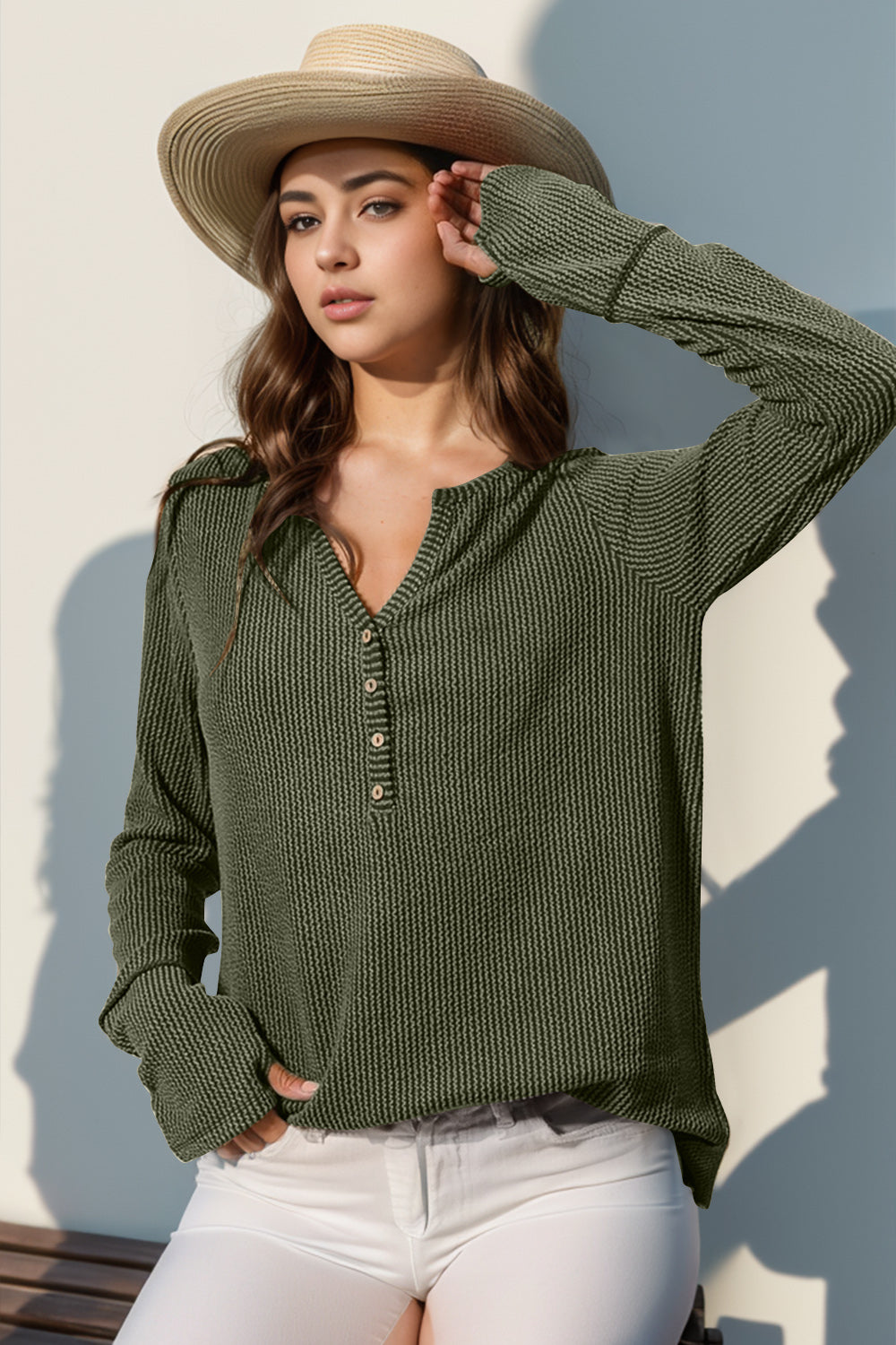 Long Sleeve T-Shirt Notched Thumbhole