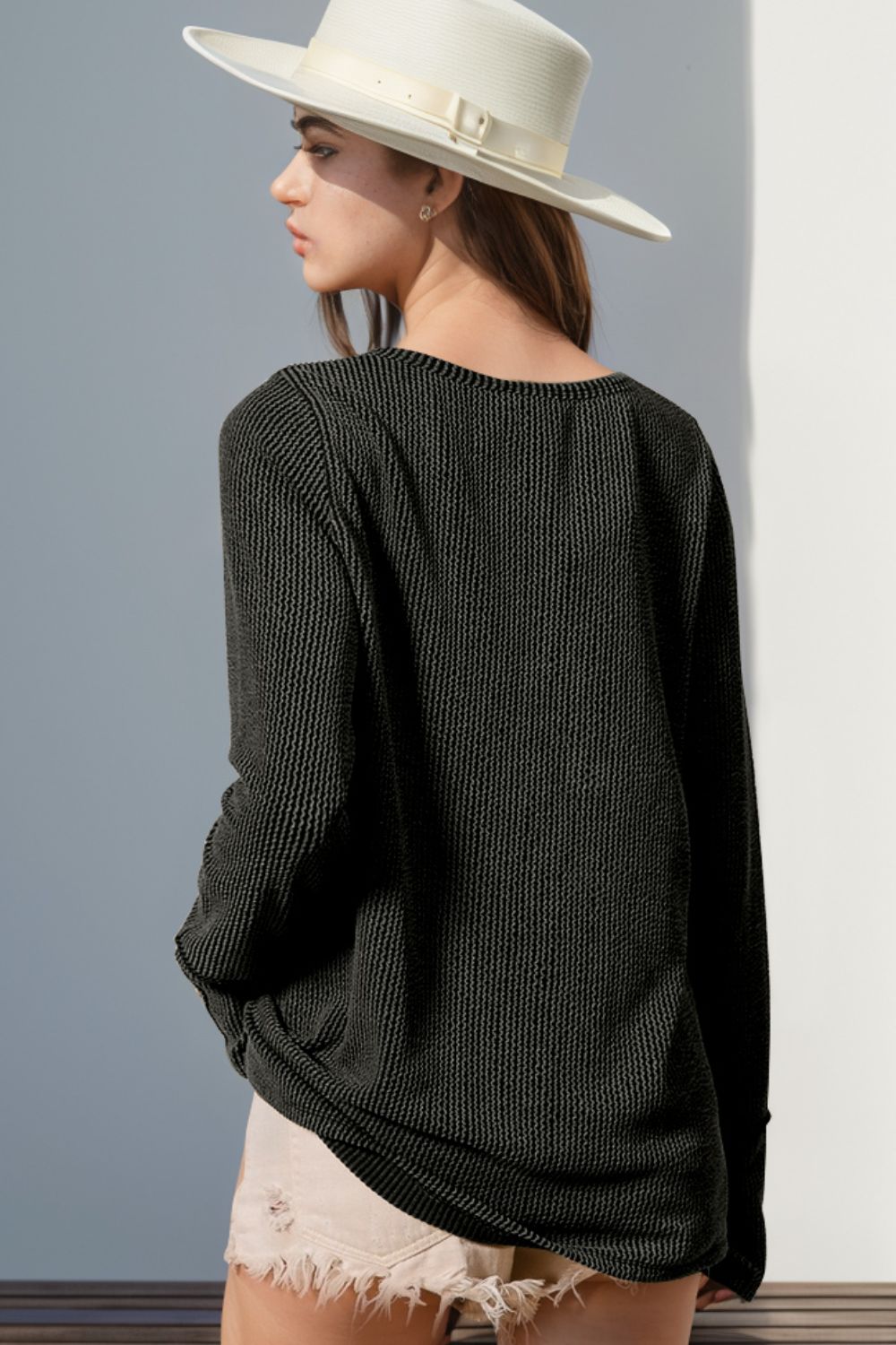 Long Sleeve T-Shirt Notched Thumbhole