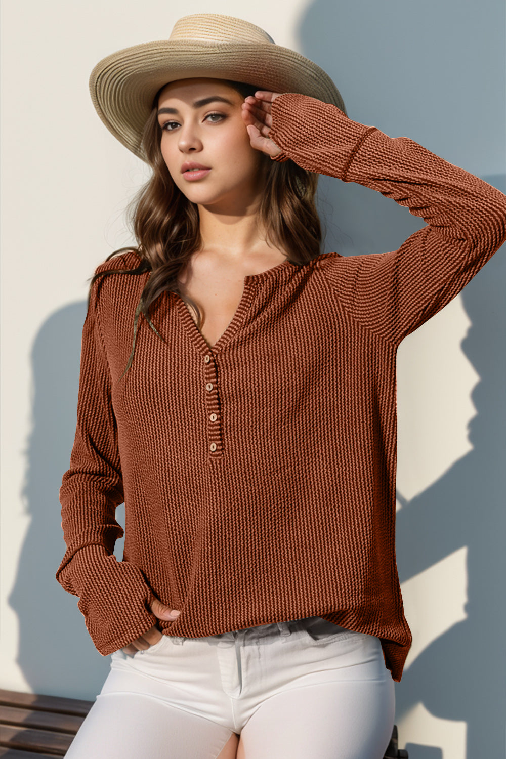 Long Sleeve T-Shirt Notched Thumbhole