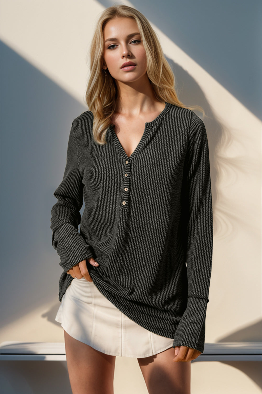 Long Sleeve T-Shirt Notched Thumbhole