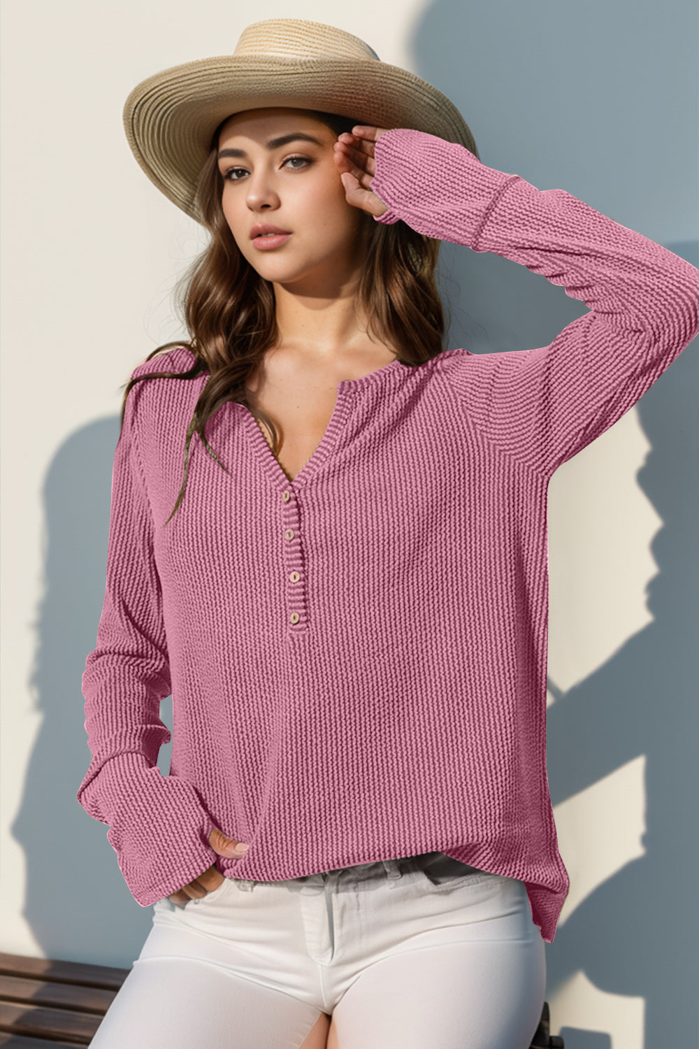 Long Sleeve T-Shirt Notched Thumbhole